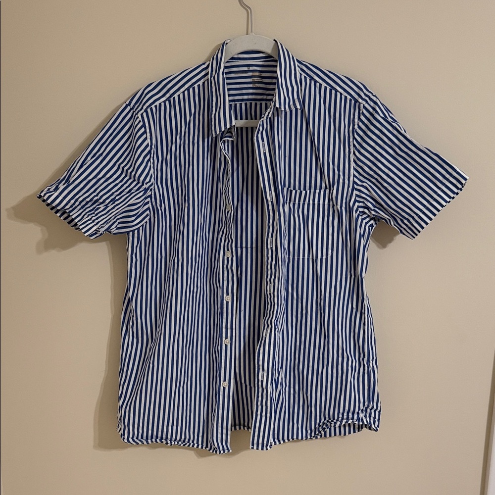 Striped Short Sleeve Button Down Shirt SZ MED